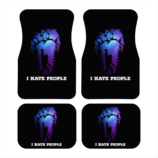 Bigfoot Footprint I hate people camping Car Mats