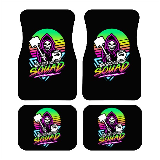 Lift Big Or Die Squad (Gym Reaper) Retro Neon Car Mats