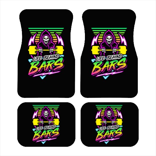 Life Behind Bars (Gym Reaper) Retro Neon Synthwave Car Mats