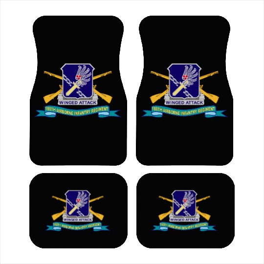 Army 188th Airborne Infantry Regiment w Br DUI Rib Car Mats