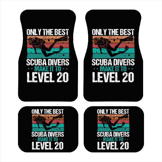 20 Scuba Diving Level 20 Year Diver Snorkeling Car Mats