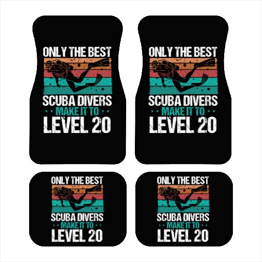 20 Scuba Diving Level 20 Year Diver Snorkeling Car Mats
