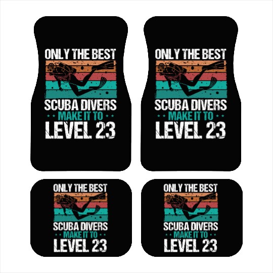 23 Scuba Diving Level 23 Year Diver Snorkeling Car Mats