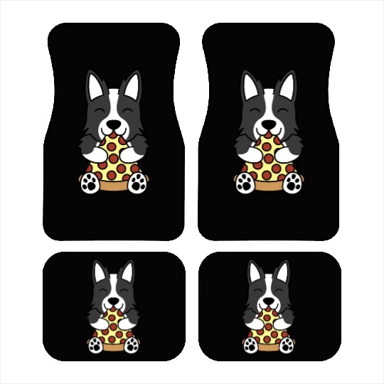 Border Collie Pizza Lover Car Mats