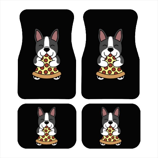 Boston Terrier Pizza Lover Car Mats