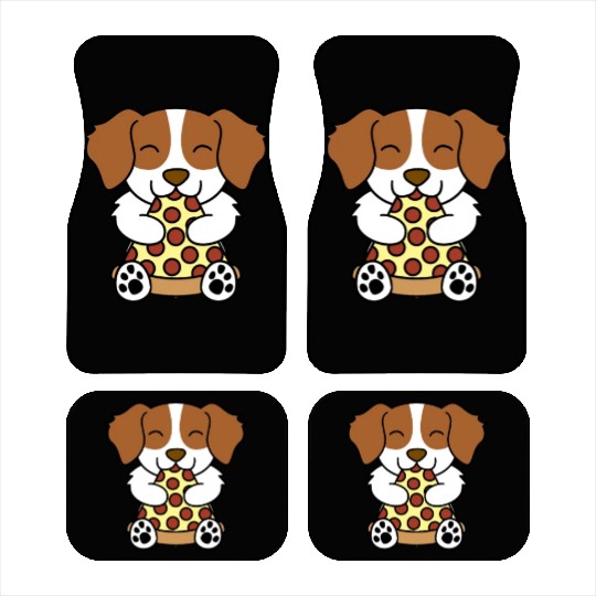 Brittany Spaniel Pizza Lover Car Mats