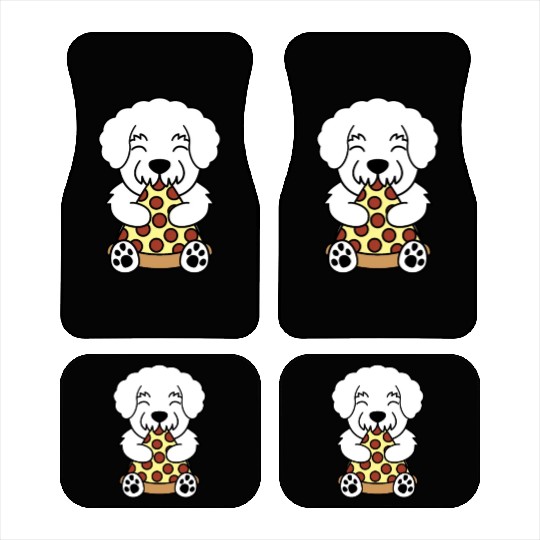 Bichon Frise Pizza Lover Car Mats