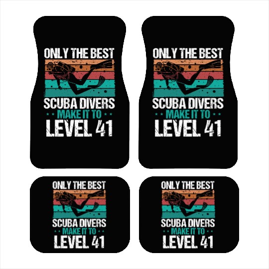 41 Scuba Diving Level 41 Year Diver Snorkeling Car Mats