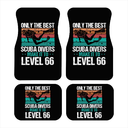 66 Scuba Diving Level 66 Year Diver Snorkeling Car Mats
