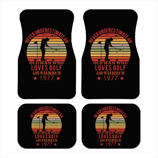 Golfing Golfplayers Vintage 1977 Birthday Car Mats