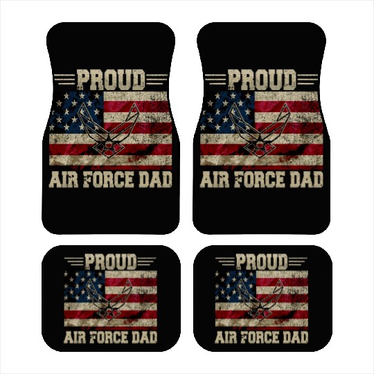 Proud Air Force Dad Veteran Us Flag Car Mats