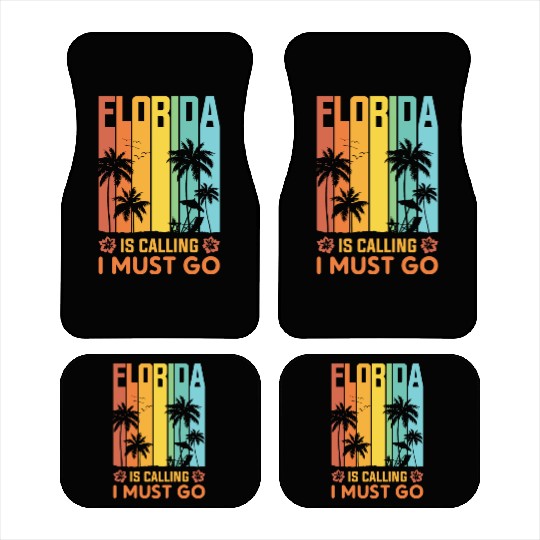 Florida Is Calling I Must Go Vintage Summer Beach Car Mats