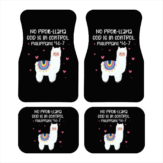 No Prob Llama God Is In Control Philippians 4:6-7 Car Mats