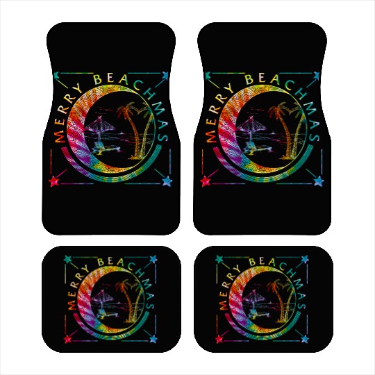 Coastal Beach Christmas In July Car Mats, Merry