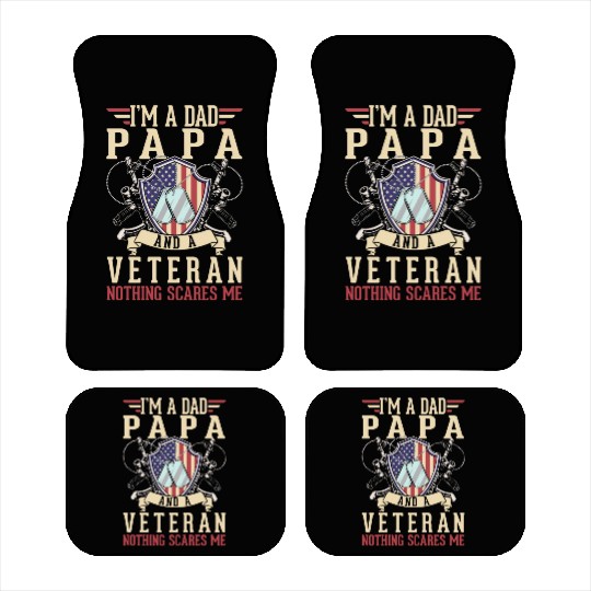 Dad Papa US Veteran Patriotic Father American Car Mats
