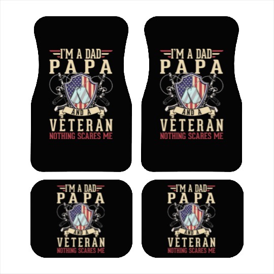 Dad Papa US Veteran Patriotic Father American Car Mats