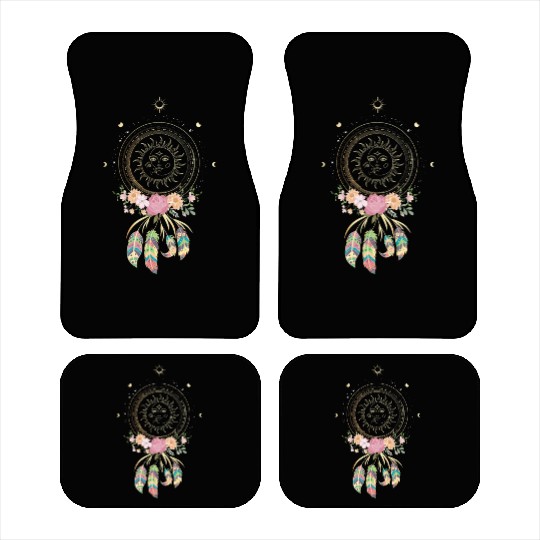 Beautiful Dreamcatcher Sun Moon Flowers Car Mats