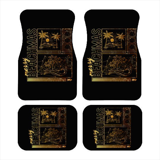 Coastal Beach Christmas In July Car Mats, Merry