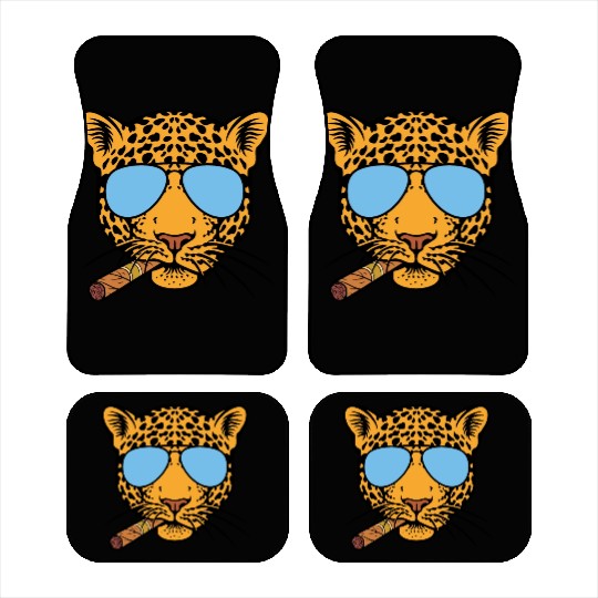 Jaguar with aviator sunglasses and Cuban cigar Car Mats