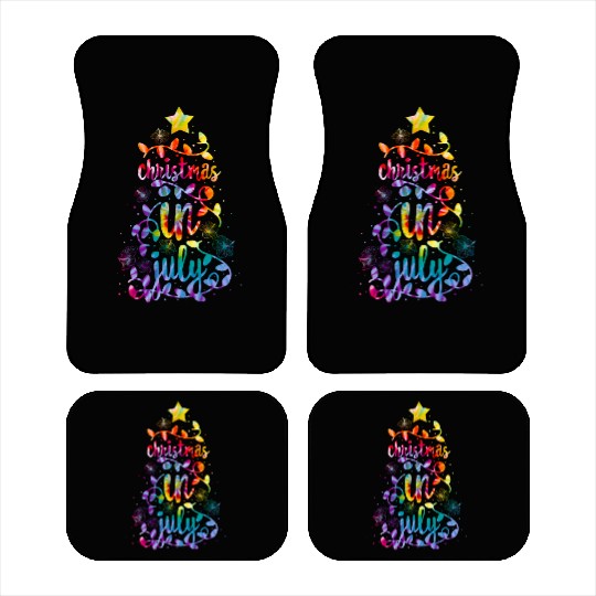 Christmas In July Colorful Xmas Tree Lights Car Mats