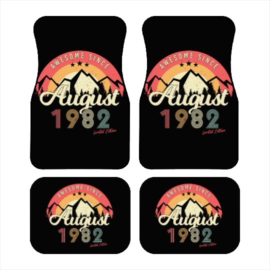 40th Birthday Of August 1982 Car Mats