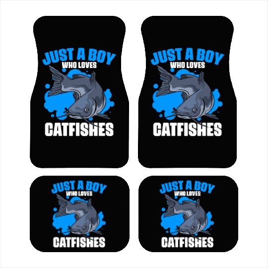 Just A Boy Who Loves Funny Catfish Fishing For A Car Mats