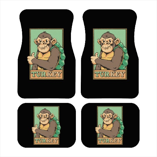 TURKEY = TURTLE + MONKEY FUNNY ANIMALS Car Mats