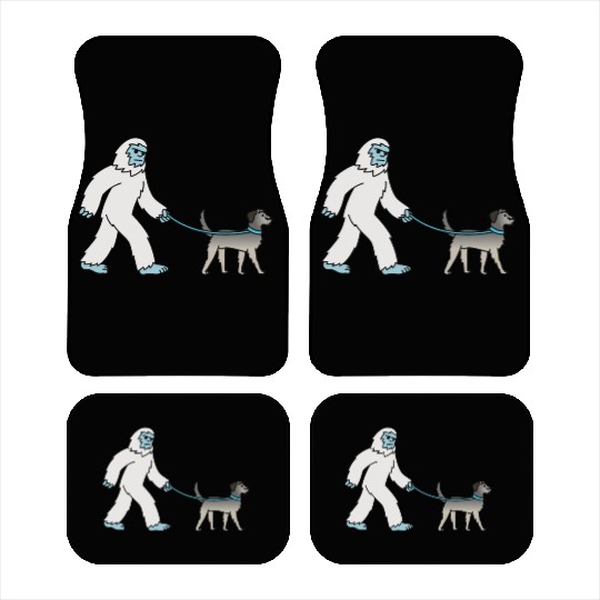 Bigfoot Sasquatch Walking Irish Wolfhound Car Mats