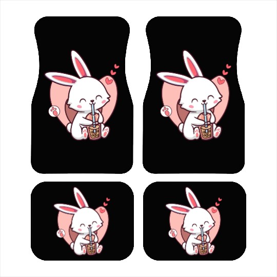 Kawaii Dog Loves Car Mats Boba Tea Bubble Tea Anime