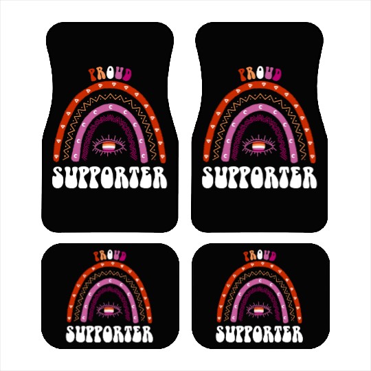 Lesbian Rainbow Proud Supporter Lesbian Car Mats