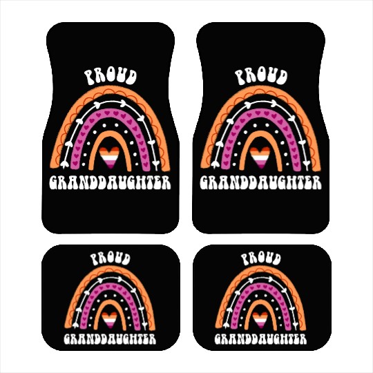 Proud Granddaughter Lesbian Pride Rainbow Car Mats