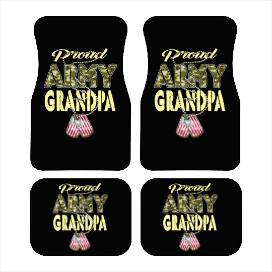 Proud Army Grandpa Camo Us Dog Tag Military Grandf Car Mats