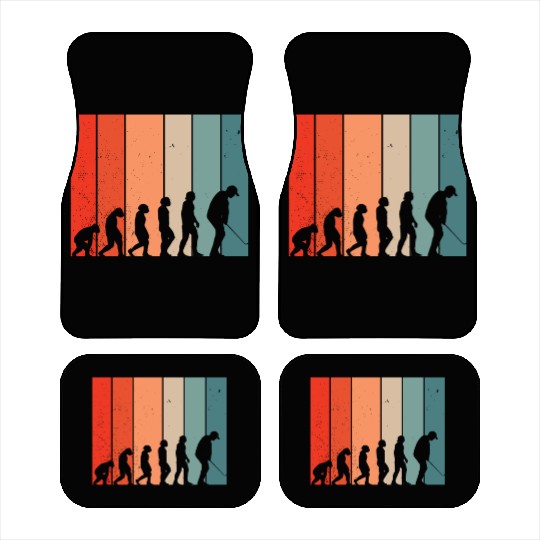 Human Evolution Golf Vintage Golf Player Golfing Car Mats