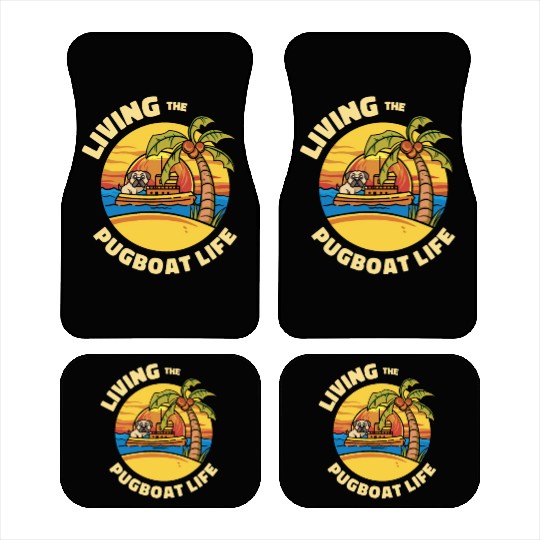 Tugboat Pugboat Life Sailing Pug Owner Boat Car Mats