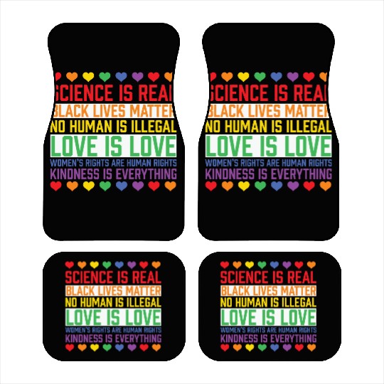 LBGT Flag Gay Pride Human Science is Real Car Mats