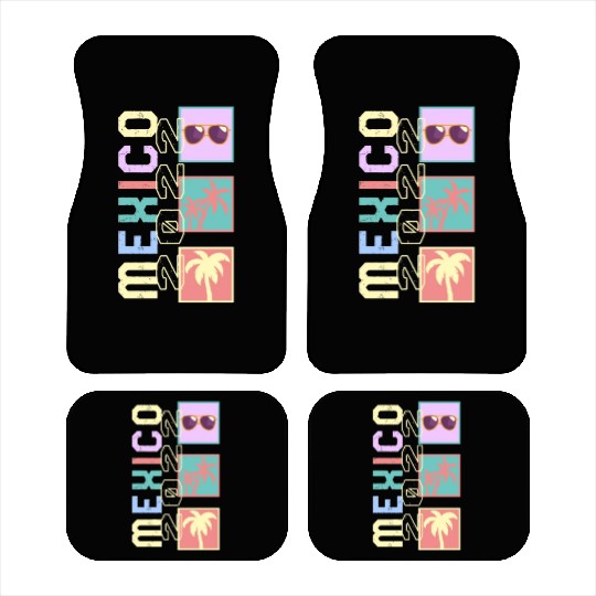 Mexico 2022 Car Mats, Mexican Sunglasses Palm Tree