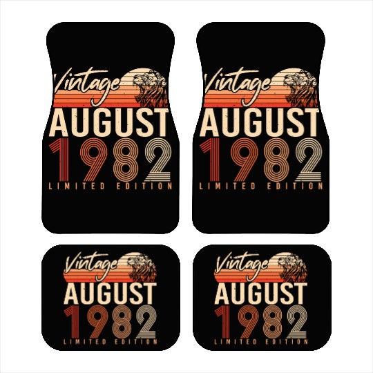 40th Birthday Of August 1982 Car Mats