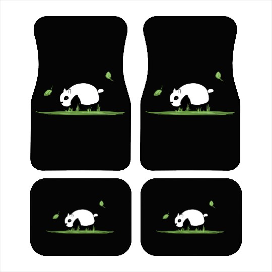 Animal Love Cartoon Panda Ecosystem Nature Grass Car Mats