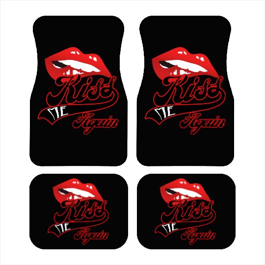 Kiss Me Again Sexy Lip Redline Swoosh Graphic. Car Mats