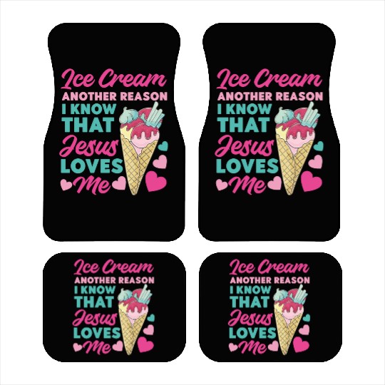 Ice Cream Christian Jesus Cone Ice Car Mats