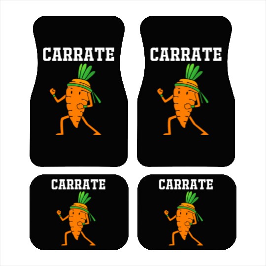 Carrate Funny Vegan Carrot Doing Karate Car Mats