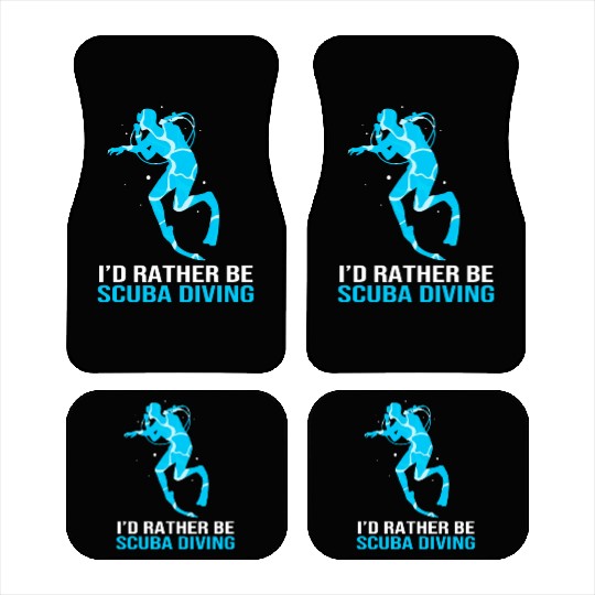 Funny Scuba Diver Id Rather Be Scuba Diving Car Mats
