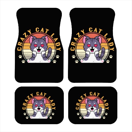 Crazy cat Lady Car Mats