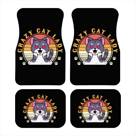 Crazy cat Lady Car Mats