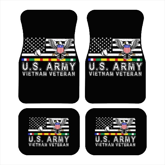 Vietnam Veteran Eagle US Flag Dog Tag Vintage Car Mats