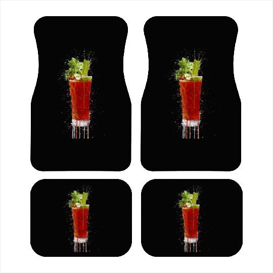 Blood Mary cocktail watercolor art Car Mats