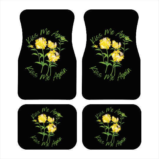 ํYellow bouquet of flowers with leaves kiss me Car Mats