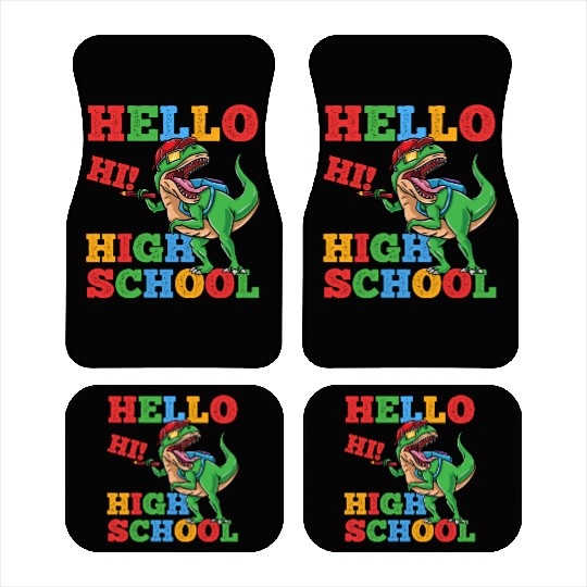 Hello High School T-Rex Dinosaur Boys Car Mats