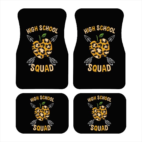 High School Back To School Squad Leopard Print Car Mats