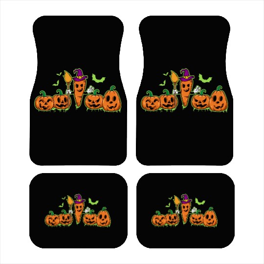 Happy Halloween Carrot Pumpkin Trick Or Treat Car Mats